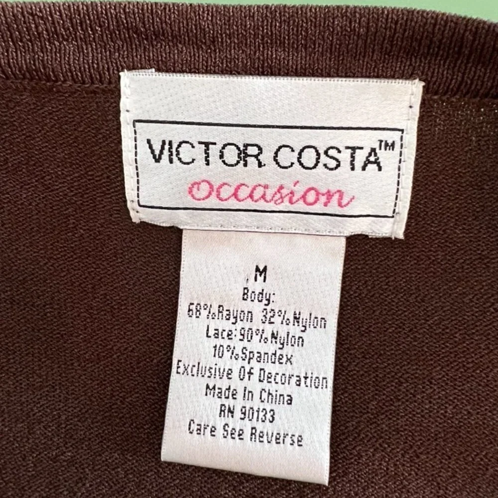 Victor Costa Occasion Brown Cardigan Sweater size Medium
